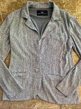 Tart Collections Gray Chevron Knit Blazer Jacket